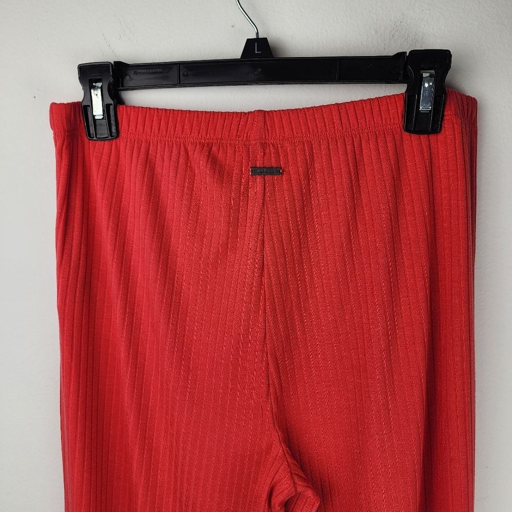 Billabong Easy Waves Pants Ribbed Wide Leg Cropped Red Coral Size L - Picture 9 of 14